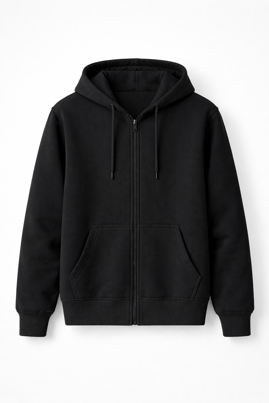 Zippered Hooded Sweatshirt